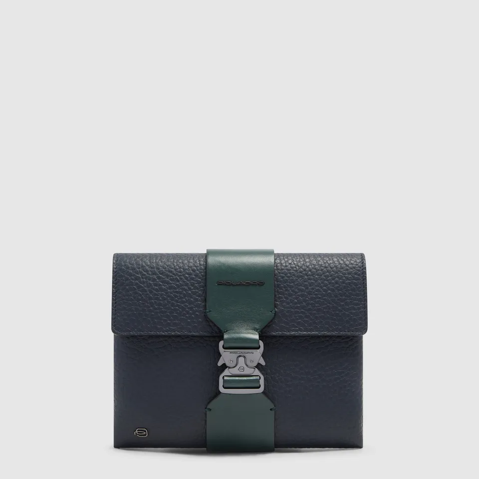 Piquadro Black Square Clutch Leder Schwarz Herren