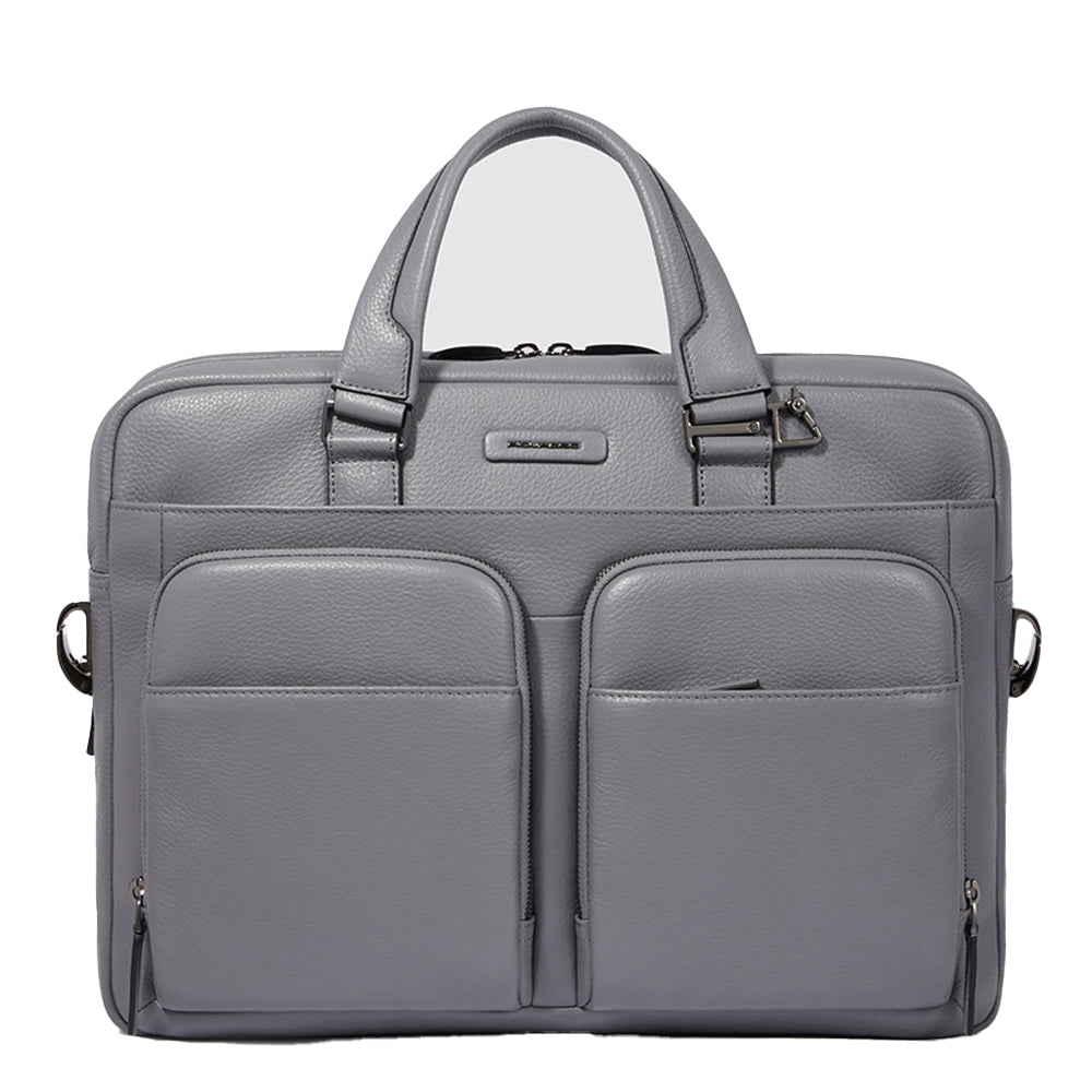 Piquadro Brief Aktentasche 15 Zoll Schwarz Leder Herren