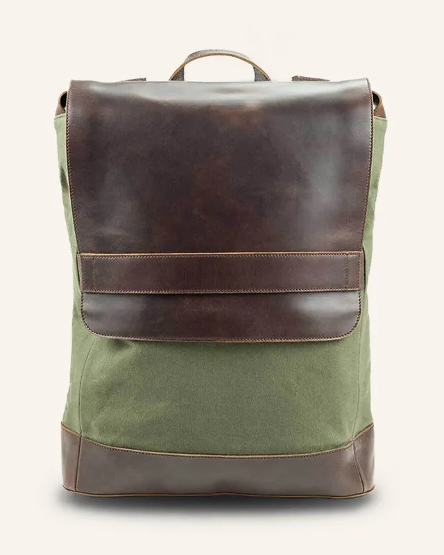 Buckle & Seam Morris Rucksack Canvas Leder 15,6 Zoll