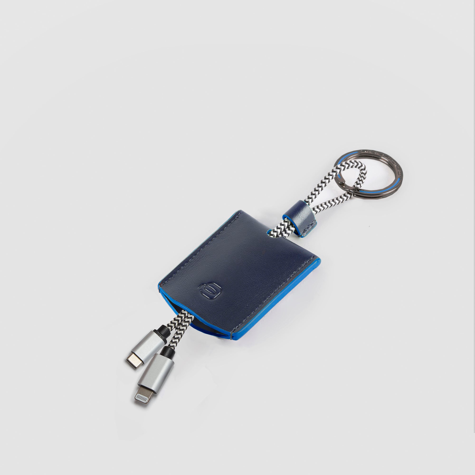 Piquadro Blue Square Schlüsselanhänger Leder USB-C Braun