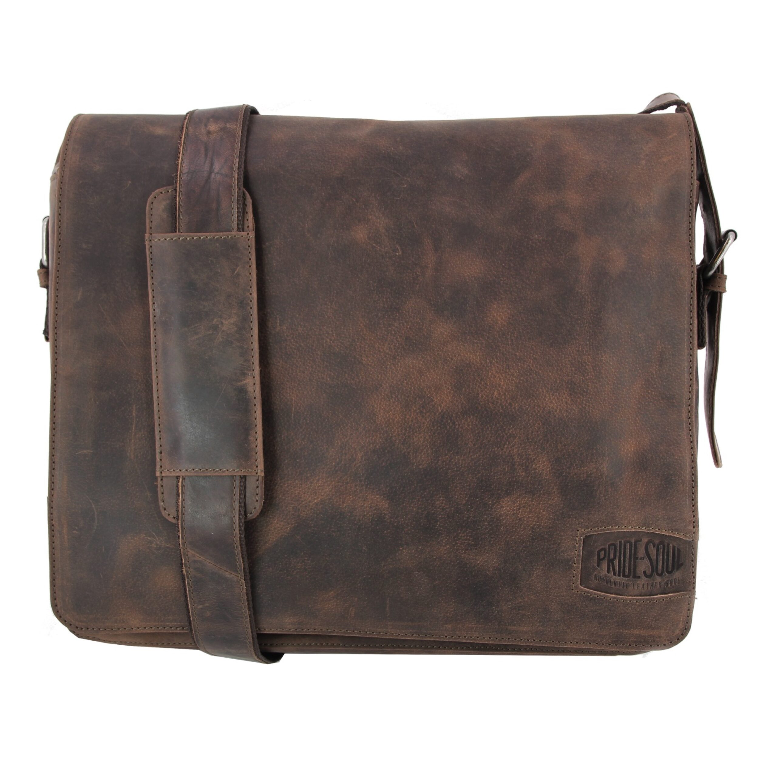 Lightpak Ben Umhängetasche Leder Braun Laptop 37 cm