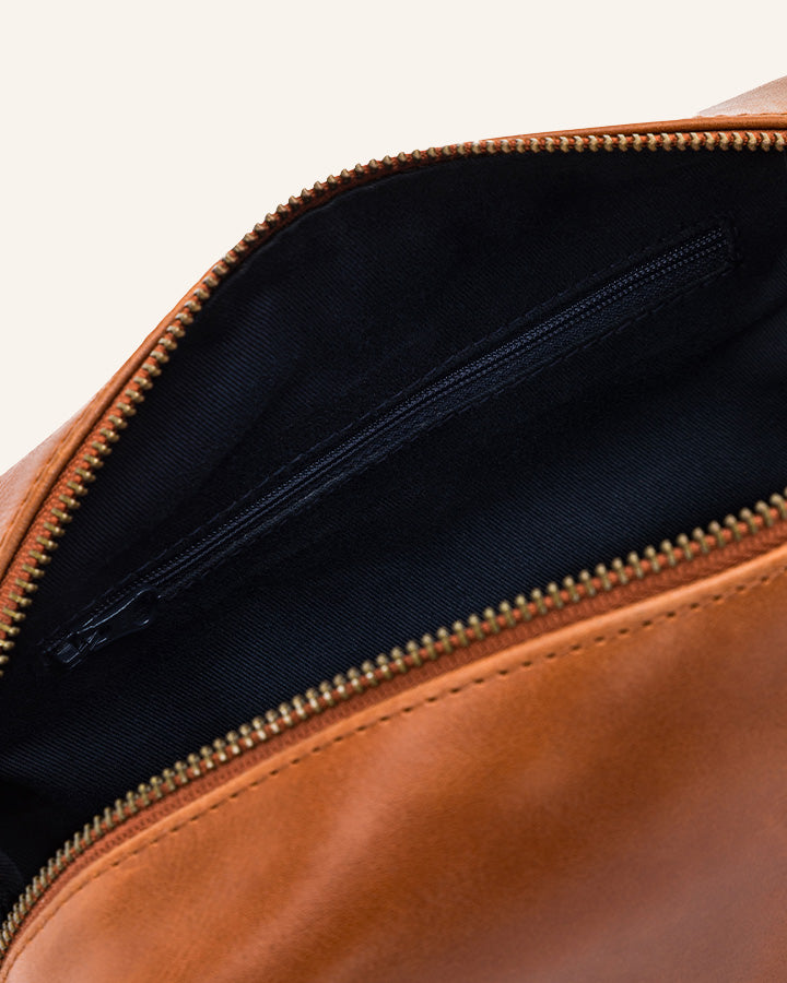 Buckle & Seam Everest Braun Leder Kulturtasche YKK