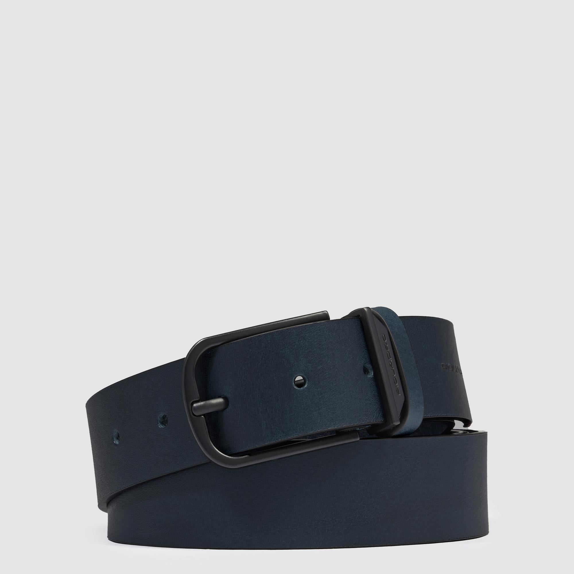 Piquadro Blue Square Gürtel Herren Leder schwarz Dornschliesse