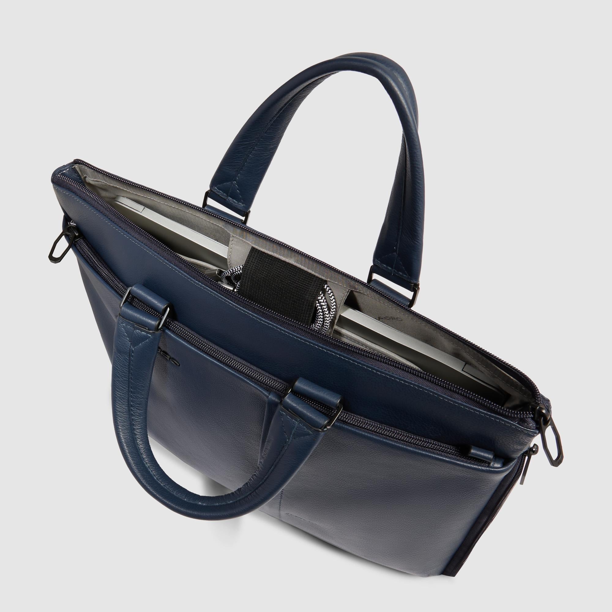Piquadro Modus Laptoptasche 15,6 Zoll Schwarz erweiterbar