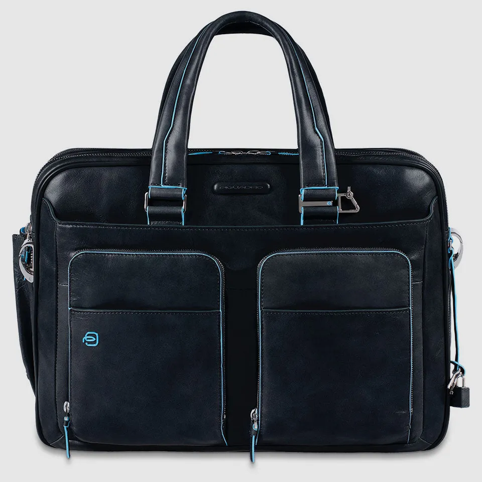 Piquadro Modus Laptoptasche 15,6 Zoll Schwarz erweiterbar