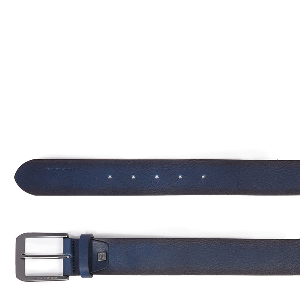 Piquadro Blue Square Ledergürtel Herren blau Dornschließe