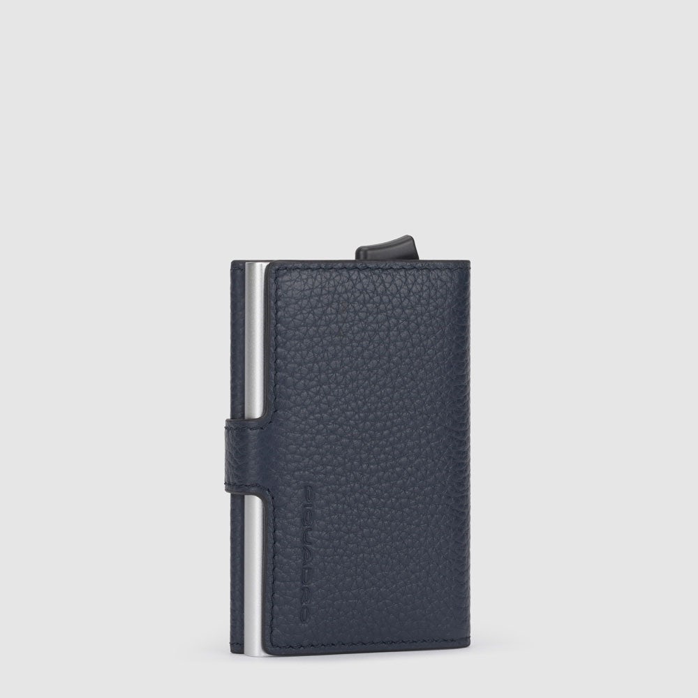 Piquadro Black Square Kartenetui Automatisch Blau RFID