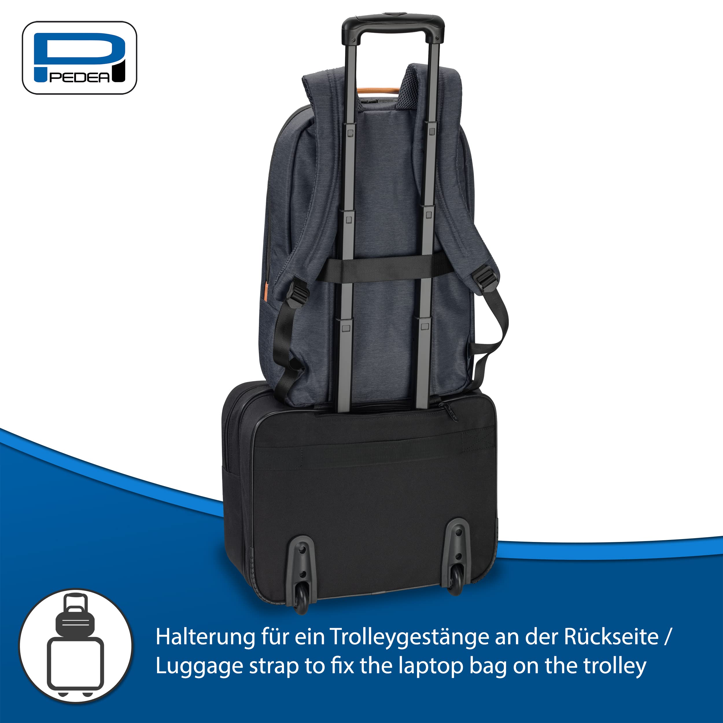 Pedea Elegance Laptop-Rucksack 17,3 Zoll Grau gepolstert