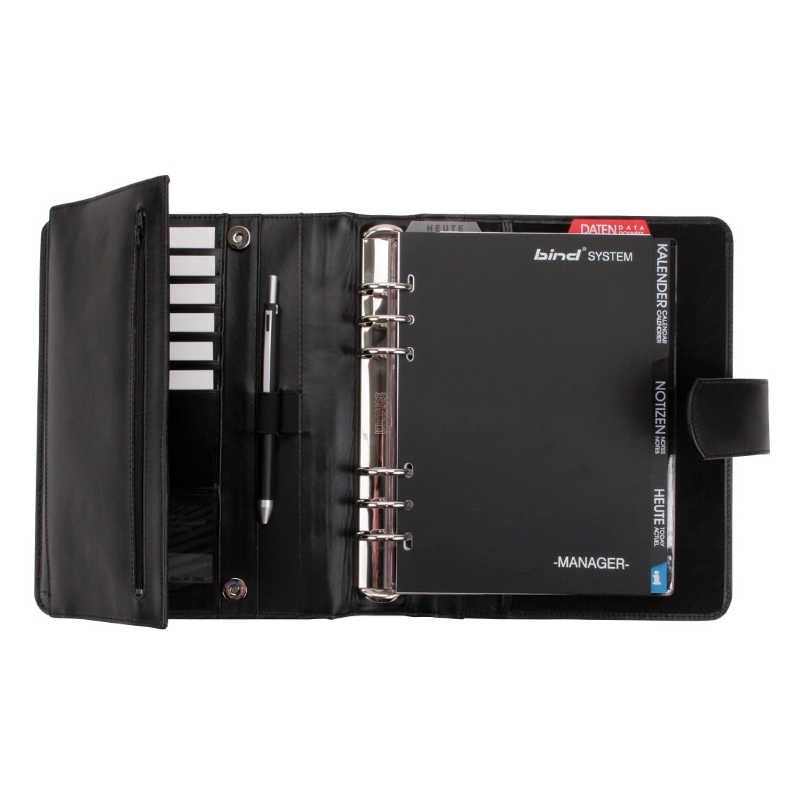 Lightpak Manager-Planer A5 Nappaleder schwarz Tageskalender