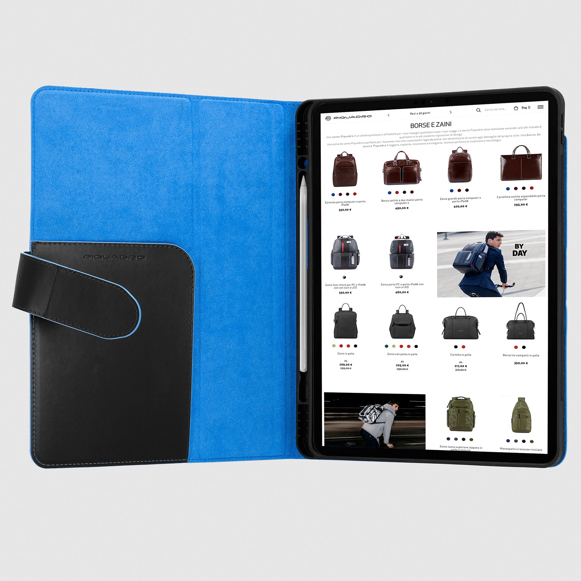 Piquadro Connequ Hülle iPad Pro 11 Leder schwarz