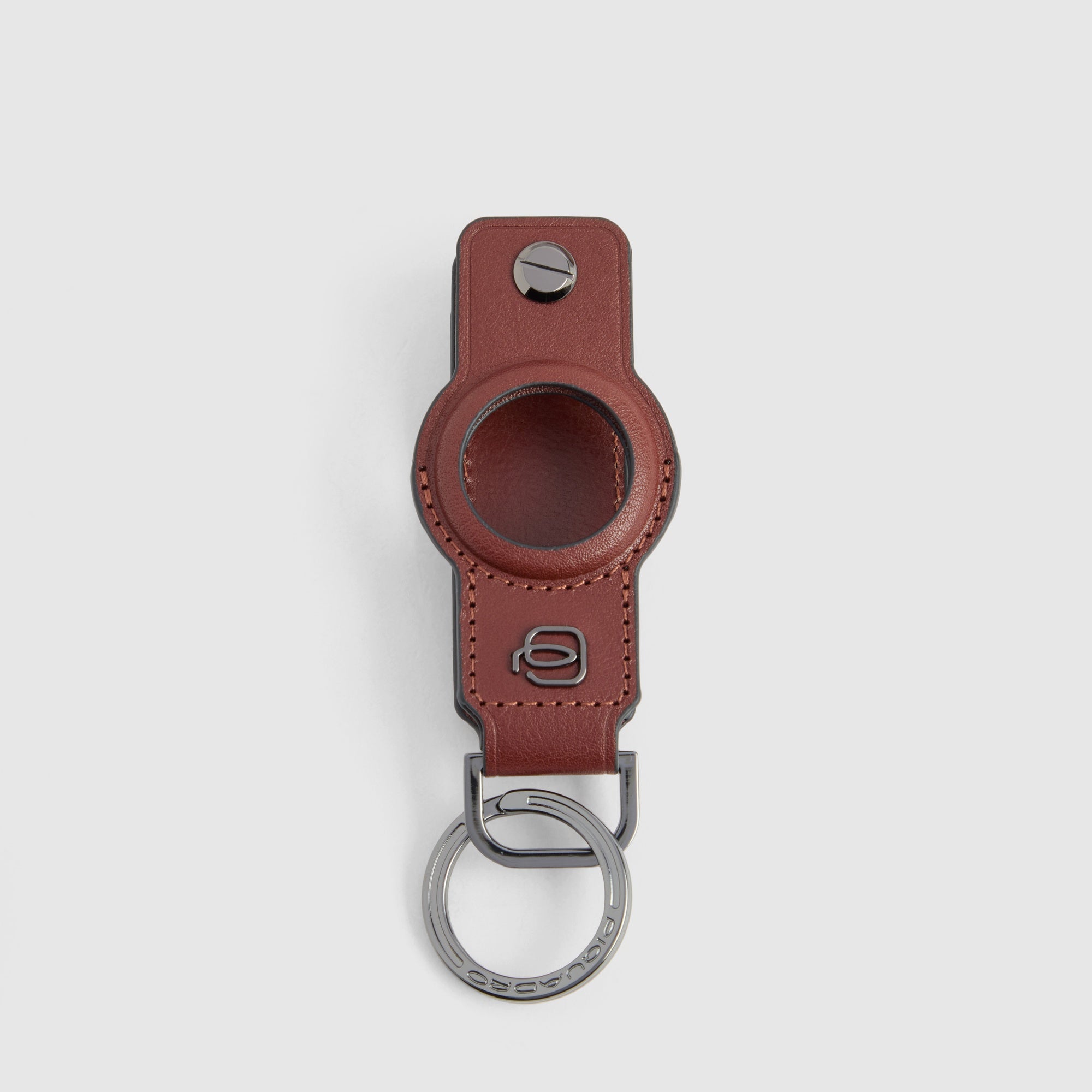 Piquadro Connequ Schlüsselanhänger Leder Schwarz AirTag-Fach