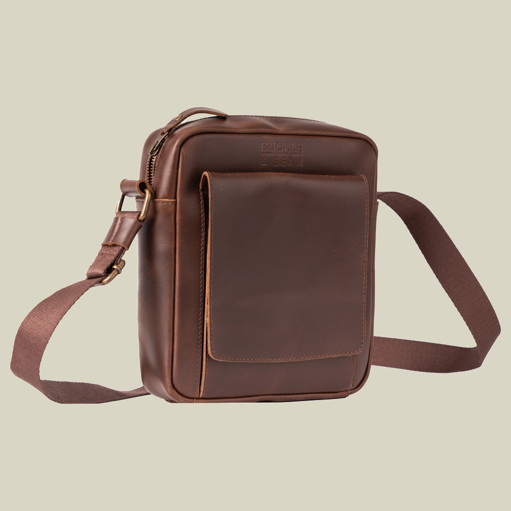 Buckle & Seam Collector Reporter Bag Umhängetasche Leder