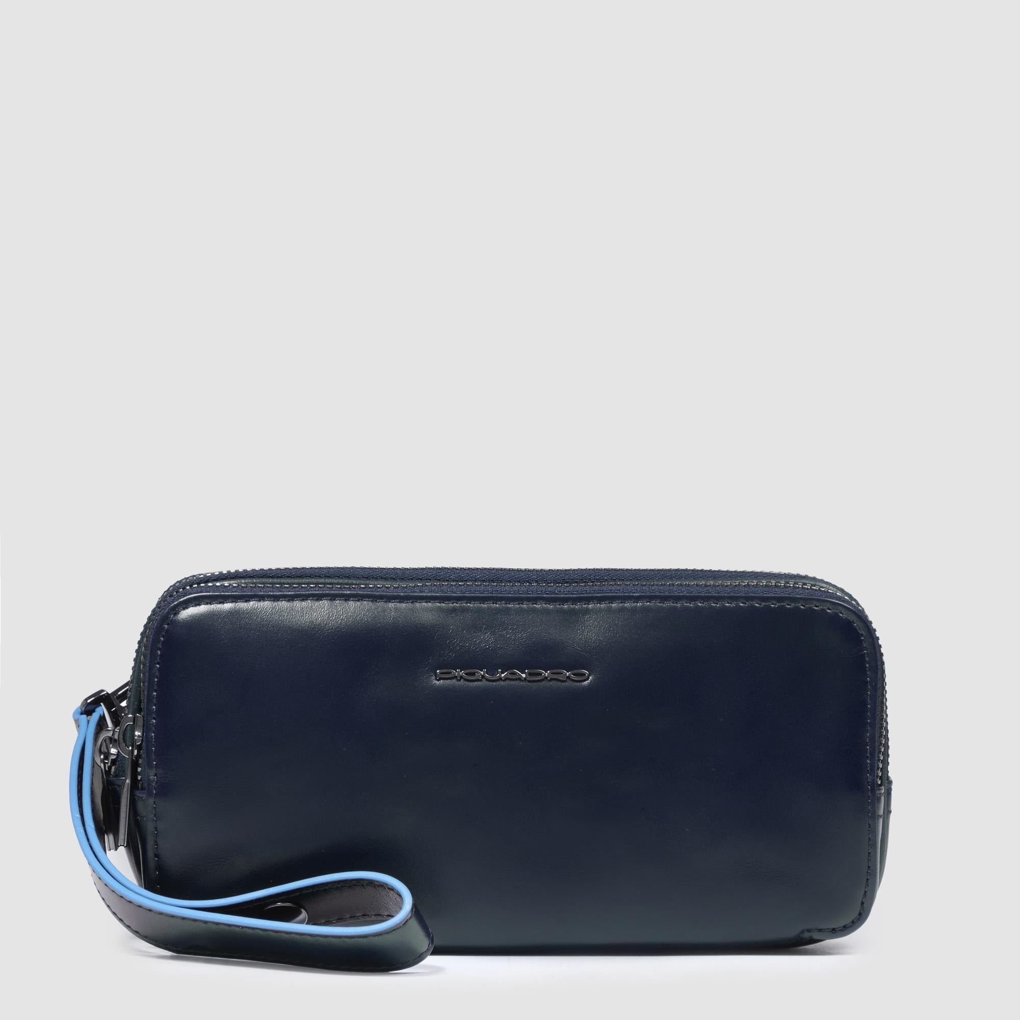 Piquadro Modus Pochette Herren-Clutch Leder Blau RFID-Schutz