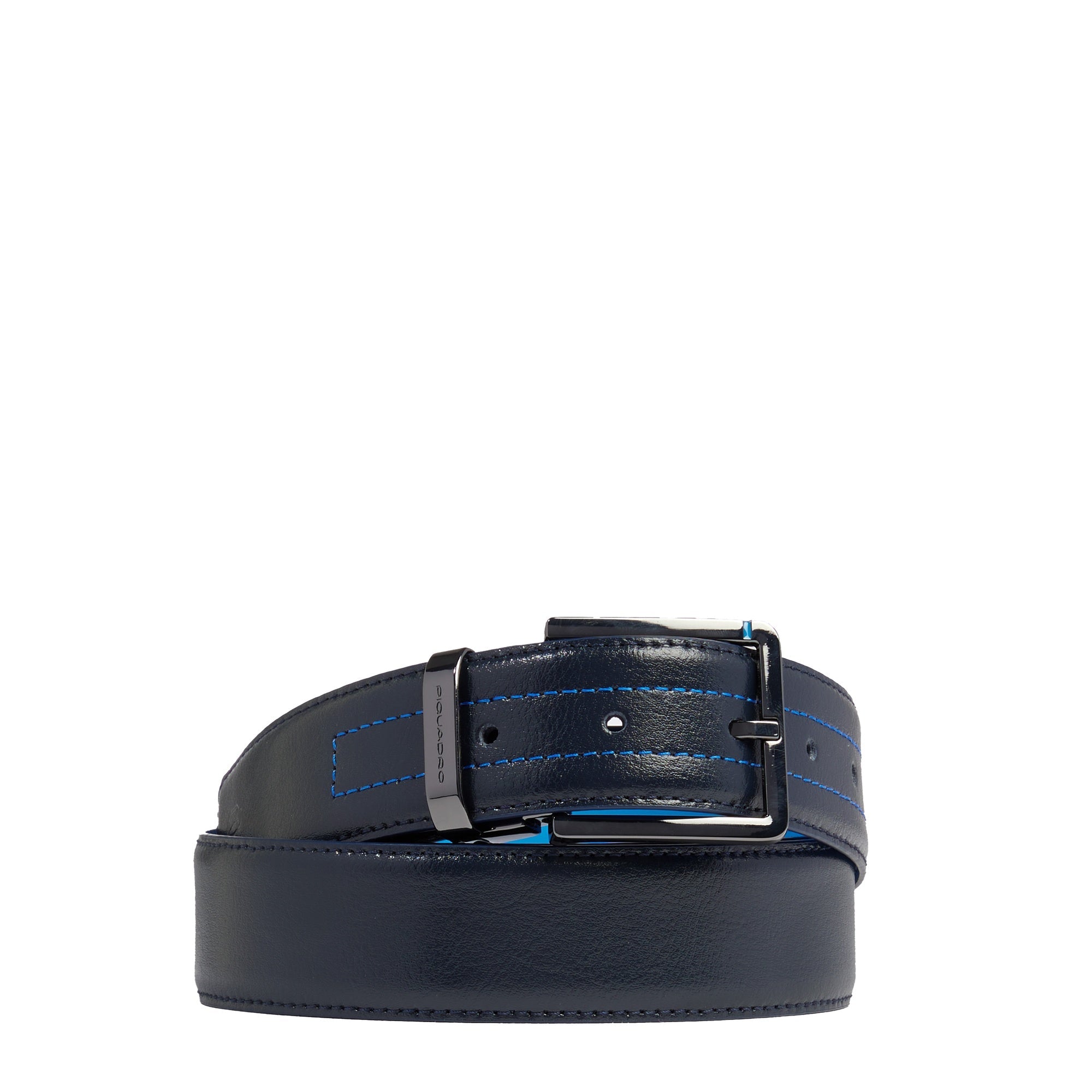 Piquadro Blue Square Gürtel Herren blau Leder Dornschließe