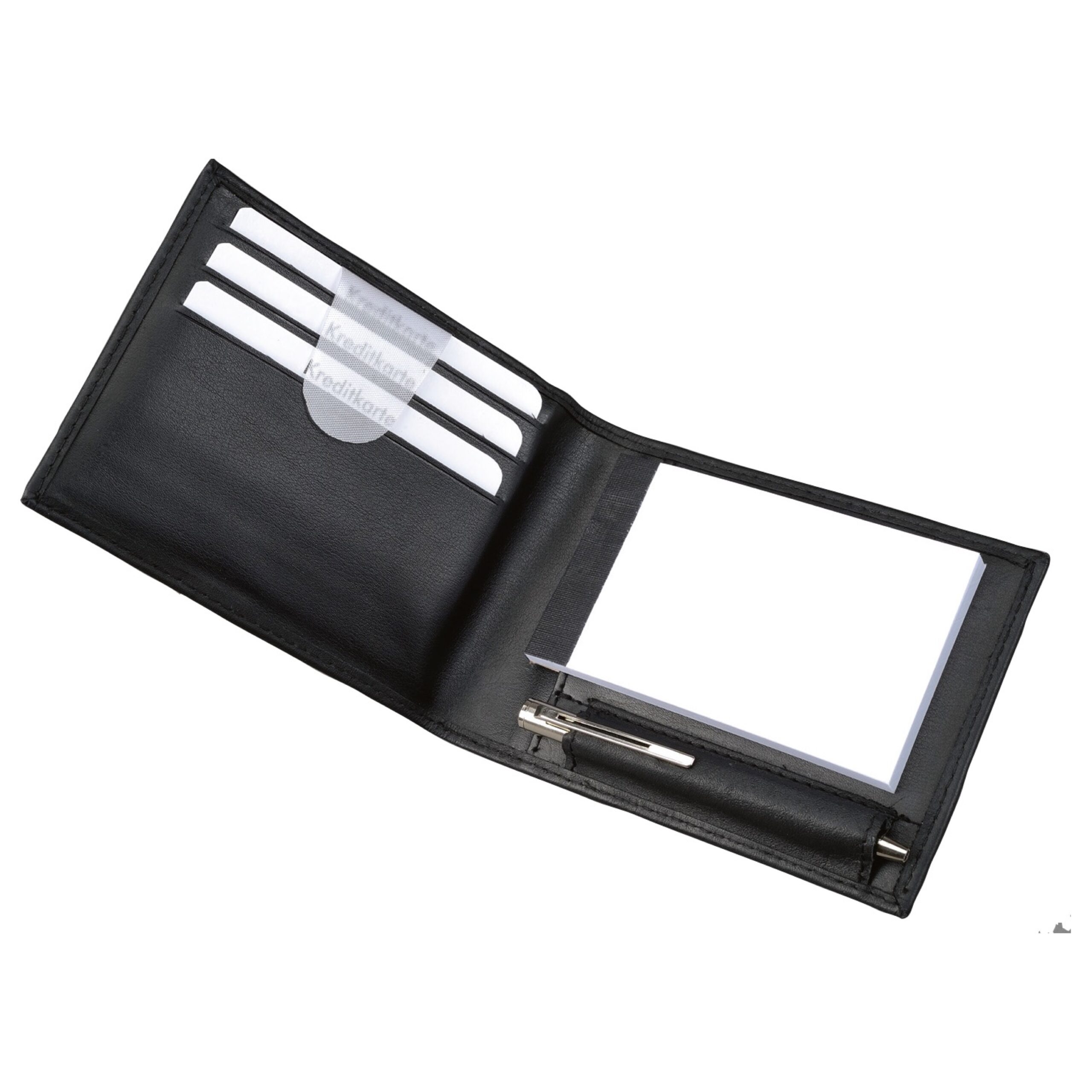 Lightpak Schreibmappen Notizblock-Etui GUBBIO A8 Schwarz Nappaleder