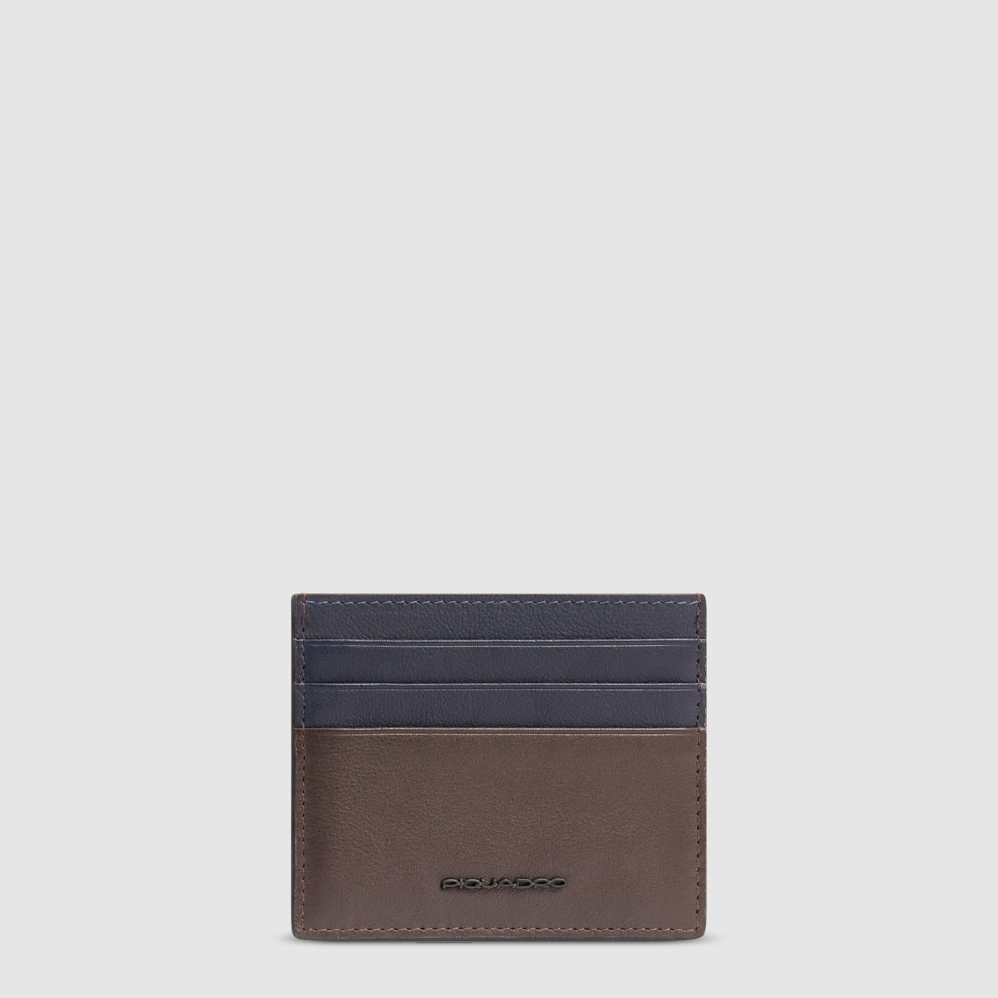 Piquadro Black Square Kartenetui Herren RFID dünn blau