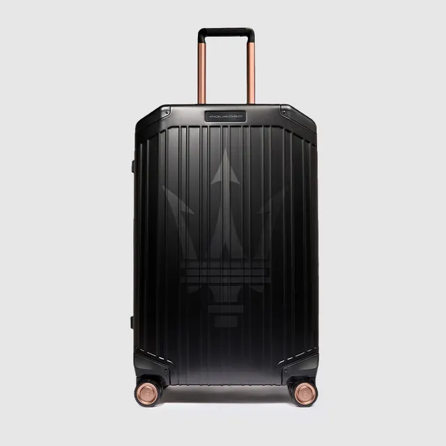 Piquadro PQLM Maserati Trolley Aluminium schwarz 4 Rollen