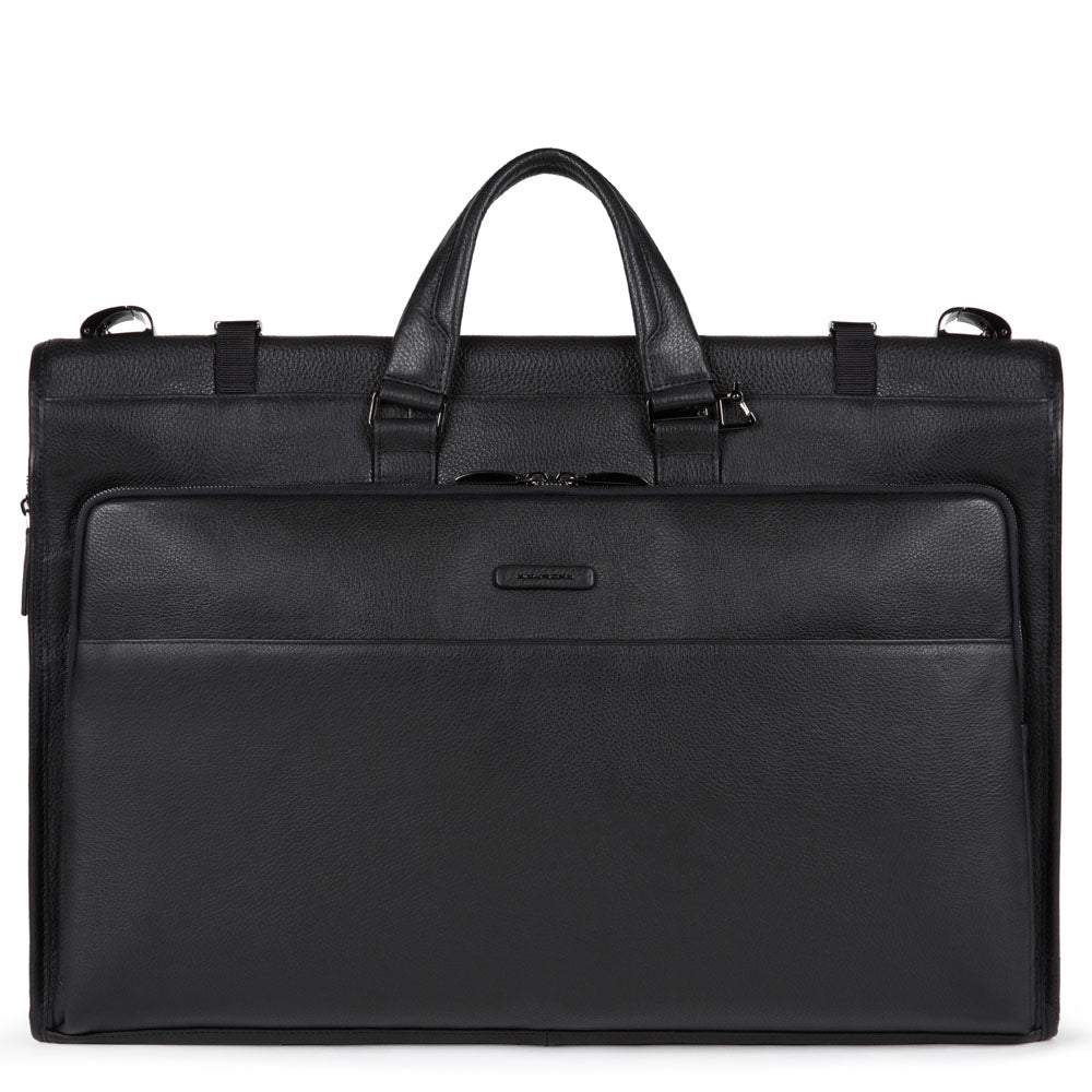 Piquadro Rover Kleidersack Leder Schwarz Anzugtasche Reise