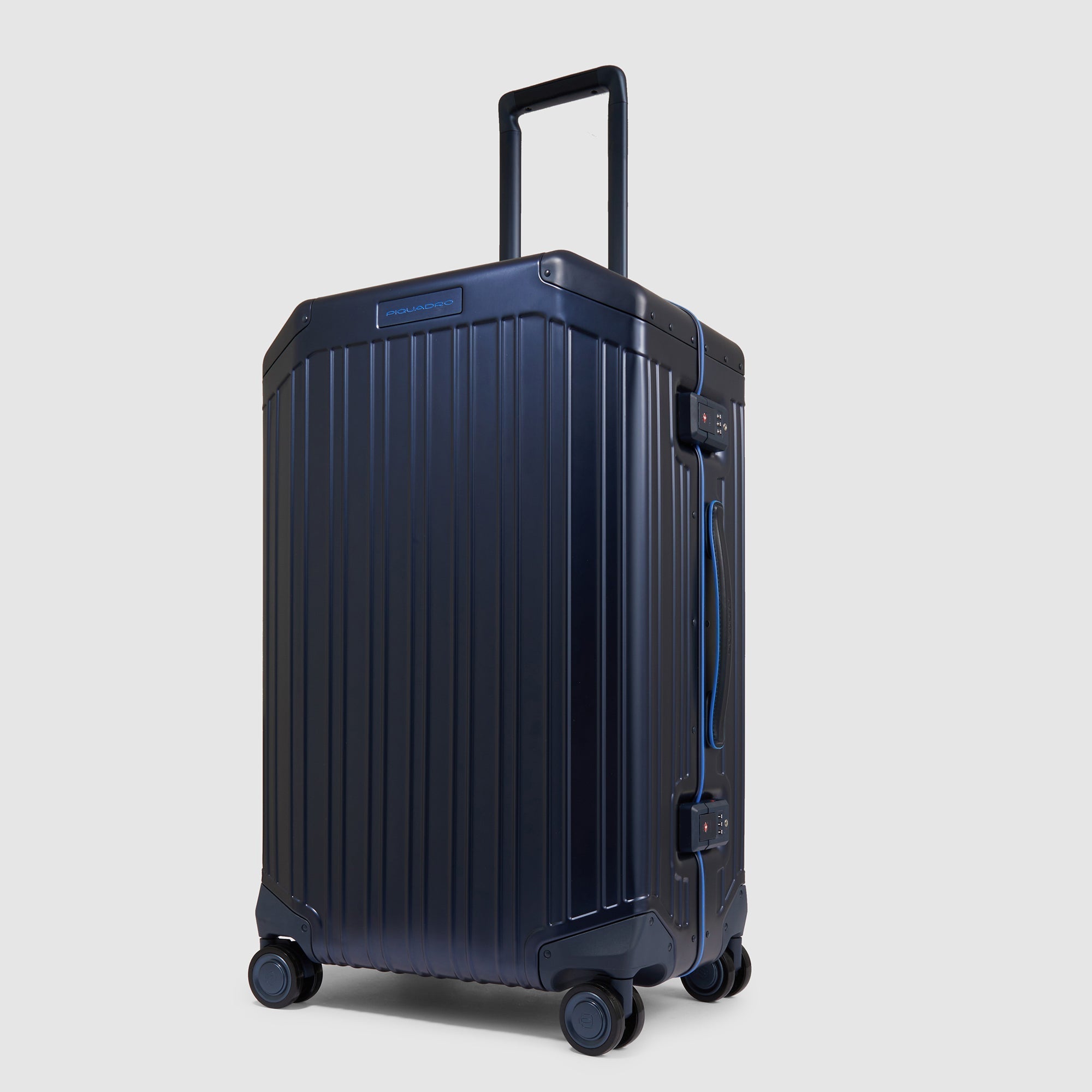 Piquadro Connequ Trolley M Alu 4 Rollen mit Cover
