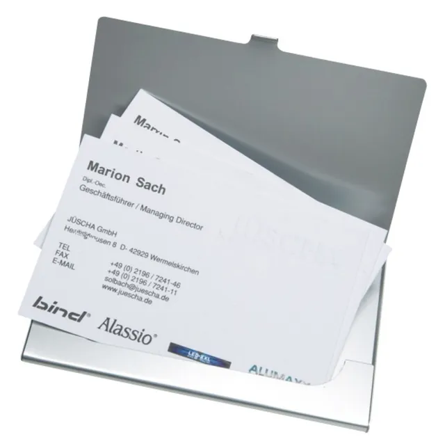 Lightpak Visitenkarten-Etui Aluminium matt silber 10 Karten