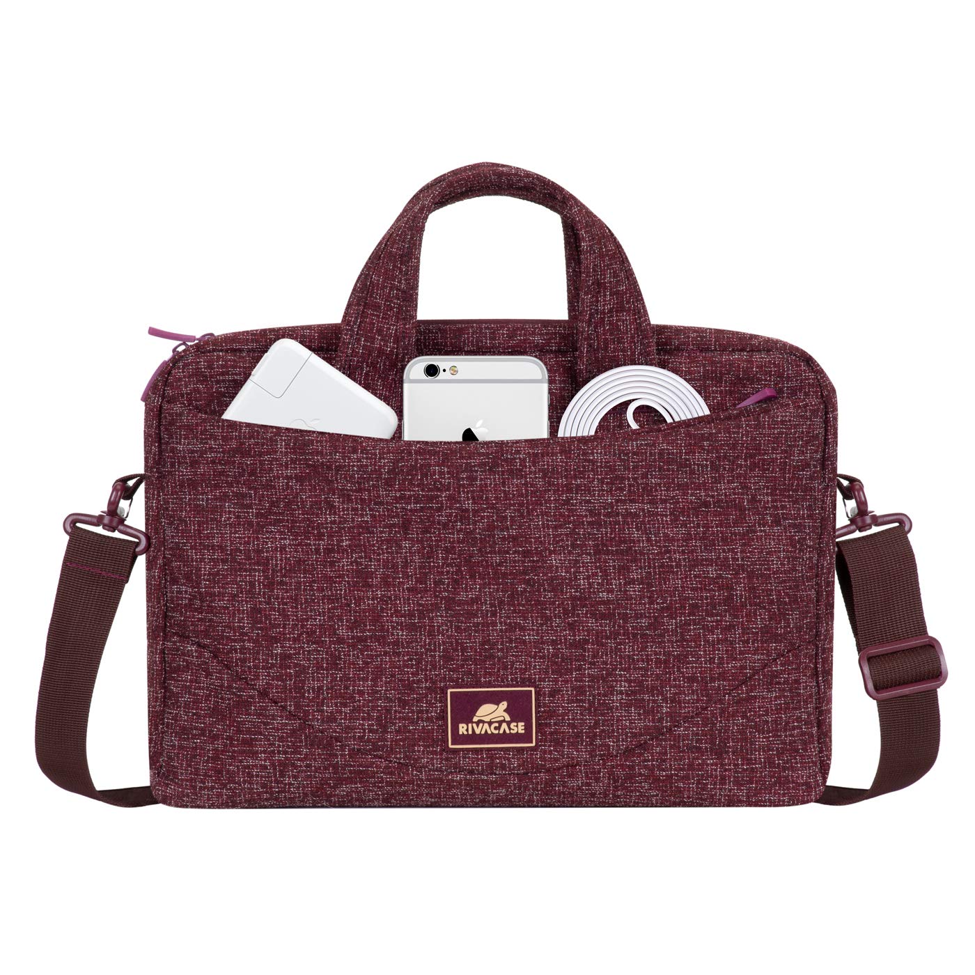 RIVACASE Tiergarten Laptoptasche 14 Zoll Burgunderrot