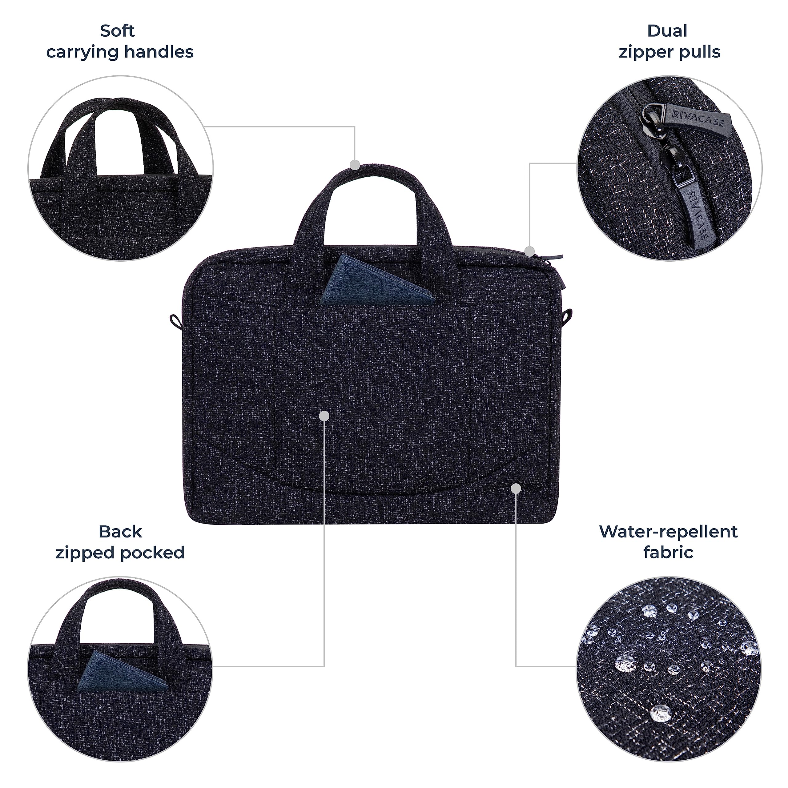 RIVACASE Tiergarten 15,6 Zoll Laptoptasche schwarz