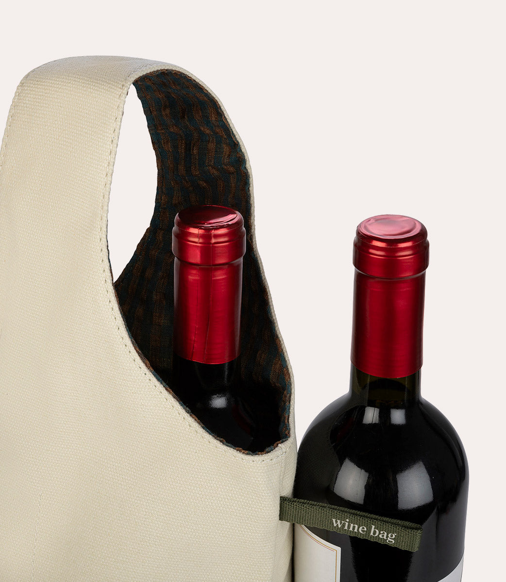 Tucano Kitchen Weintasche 2 Flaschen Canvas Avorio