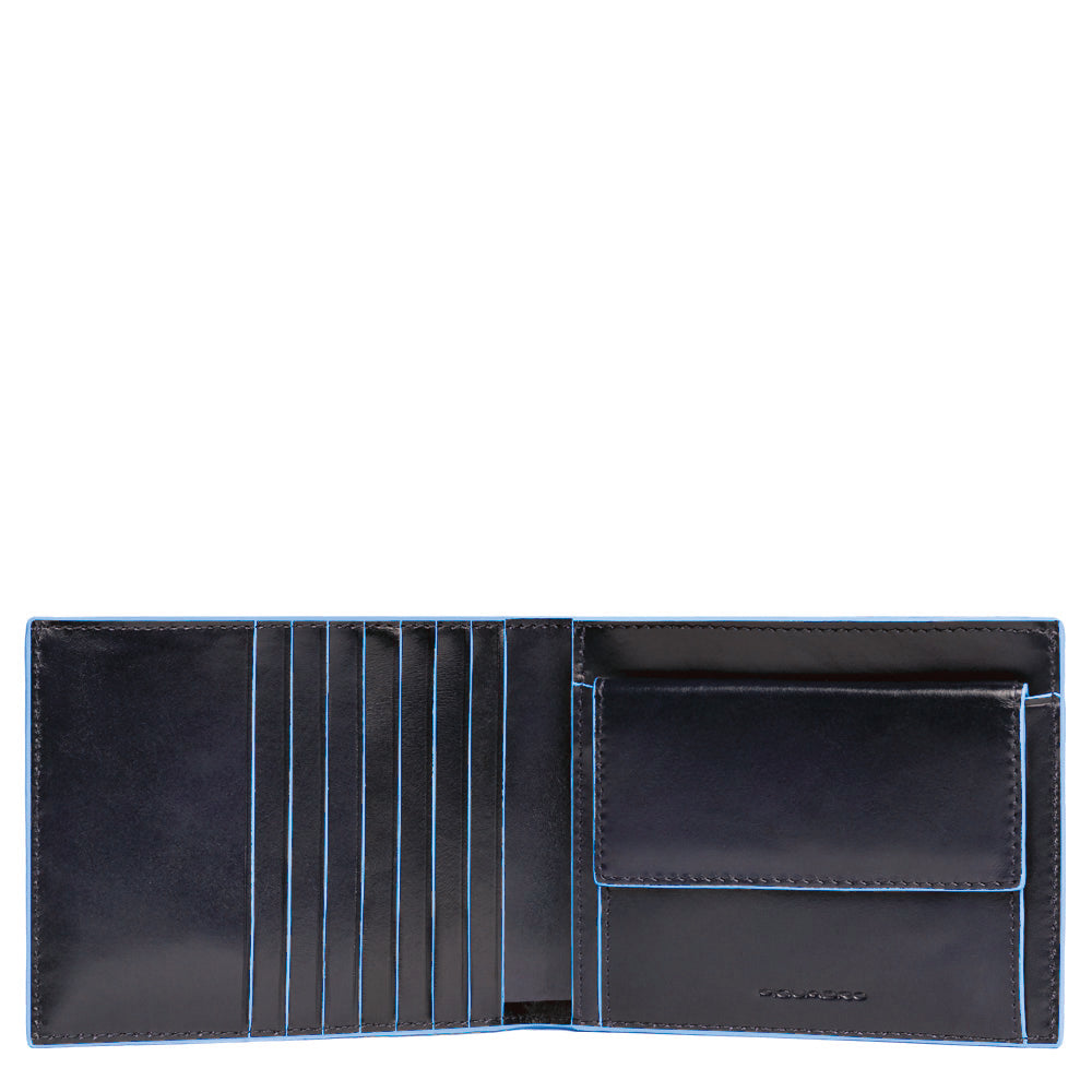 Piquadro Blue Square Geldbörse Leder RFID Münzfach