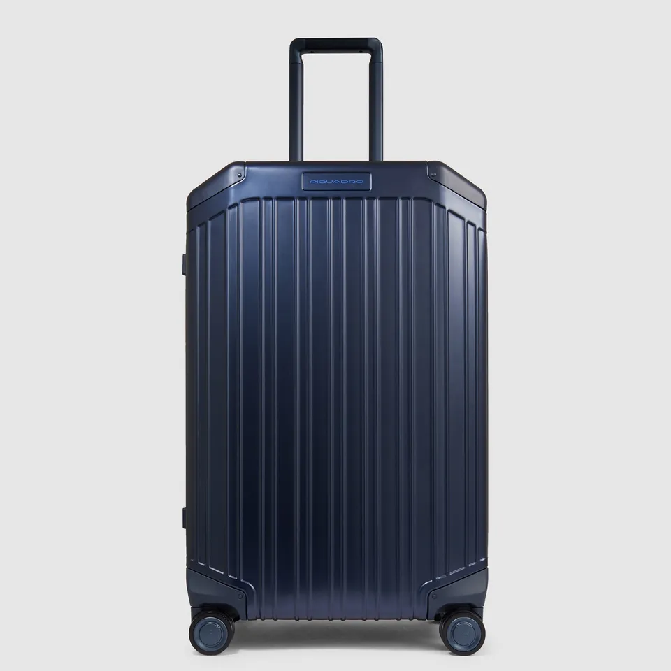Piquadro Connequ Trolley M Alu 4 Rollen mit Cover