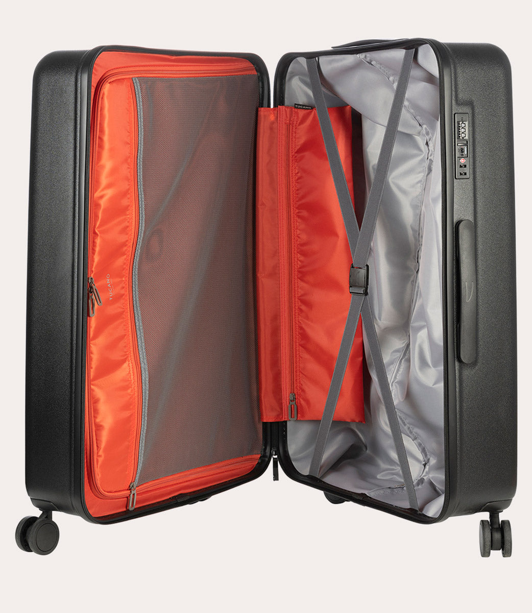 Tucano Ted Koffer 102L Polycarbonat Schwarz TSA