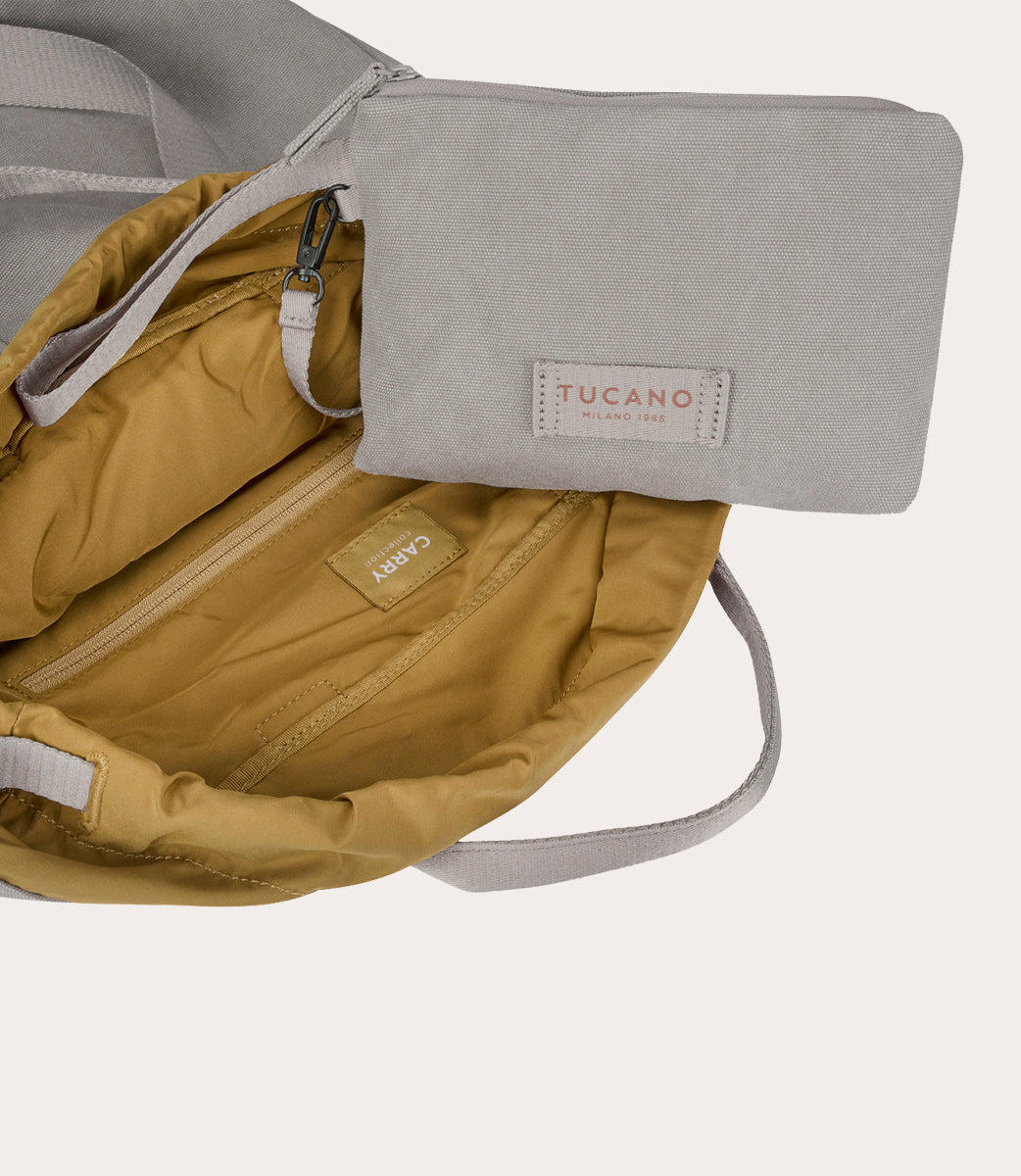 Tucano Carry Vertical Medium Shopper Grau Canvas 21,5 L