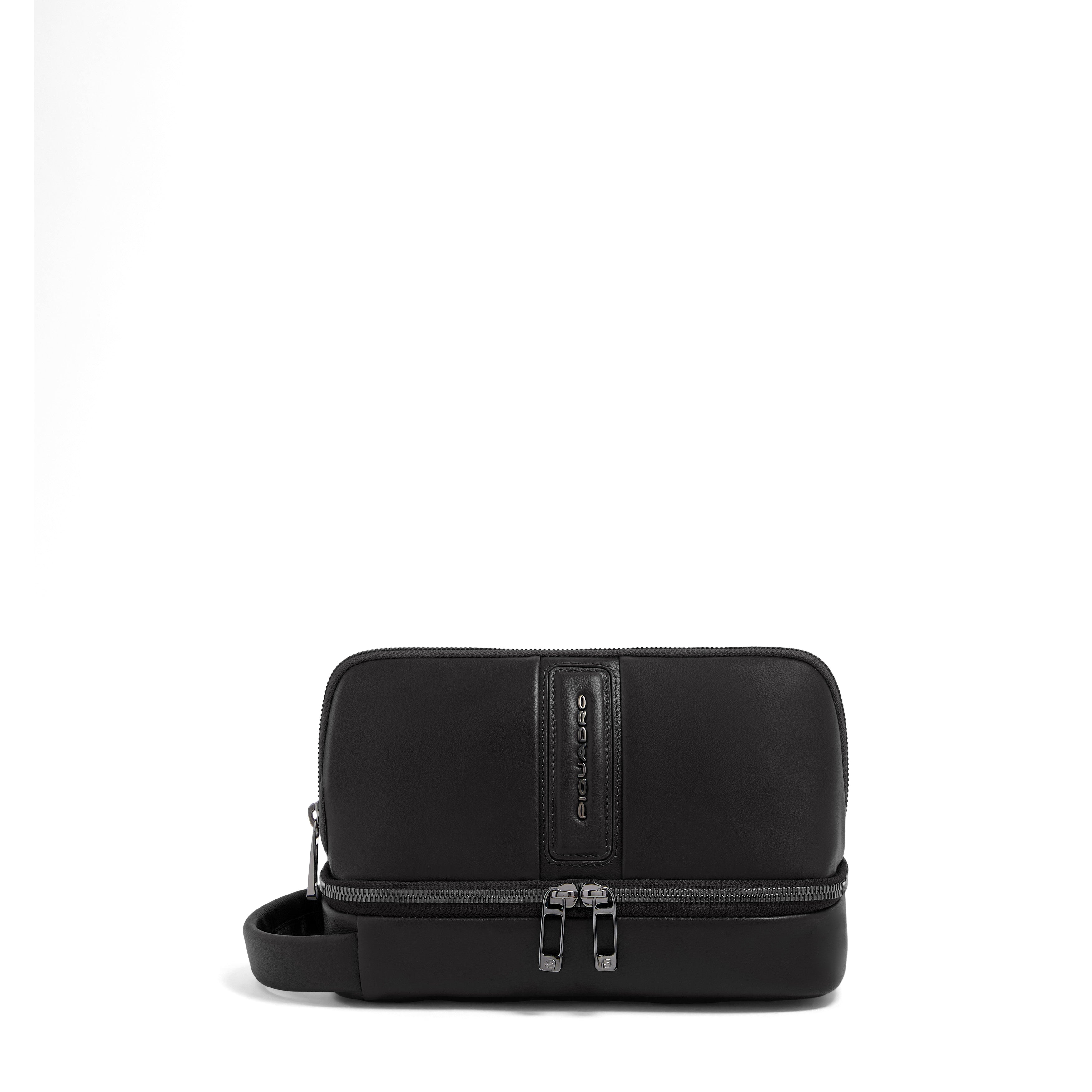 Piquadro PQ-Light Kulturbeutel Leder schwarz Herren