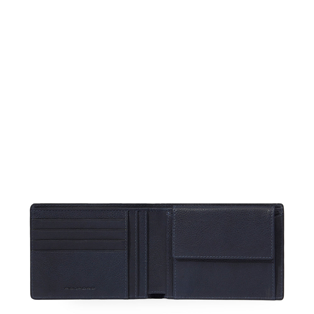Piquadro Blue Square Geldbörse Herren Leder Münzfach