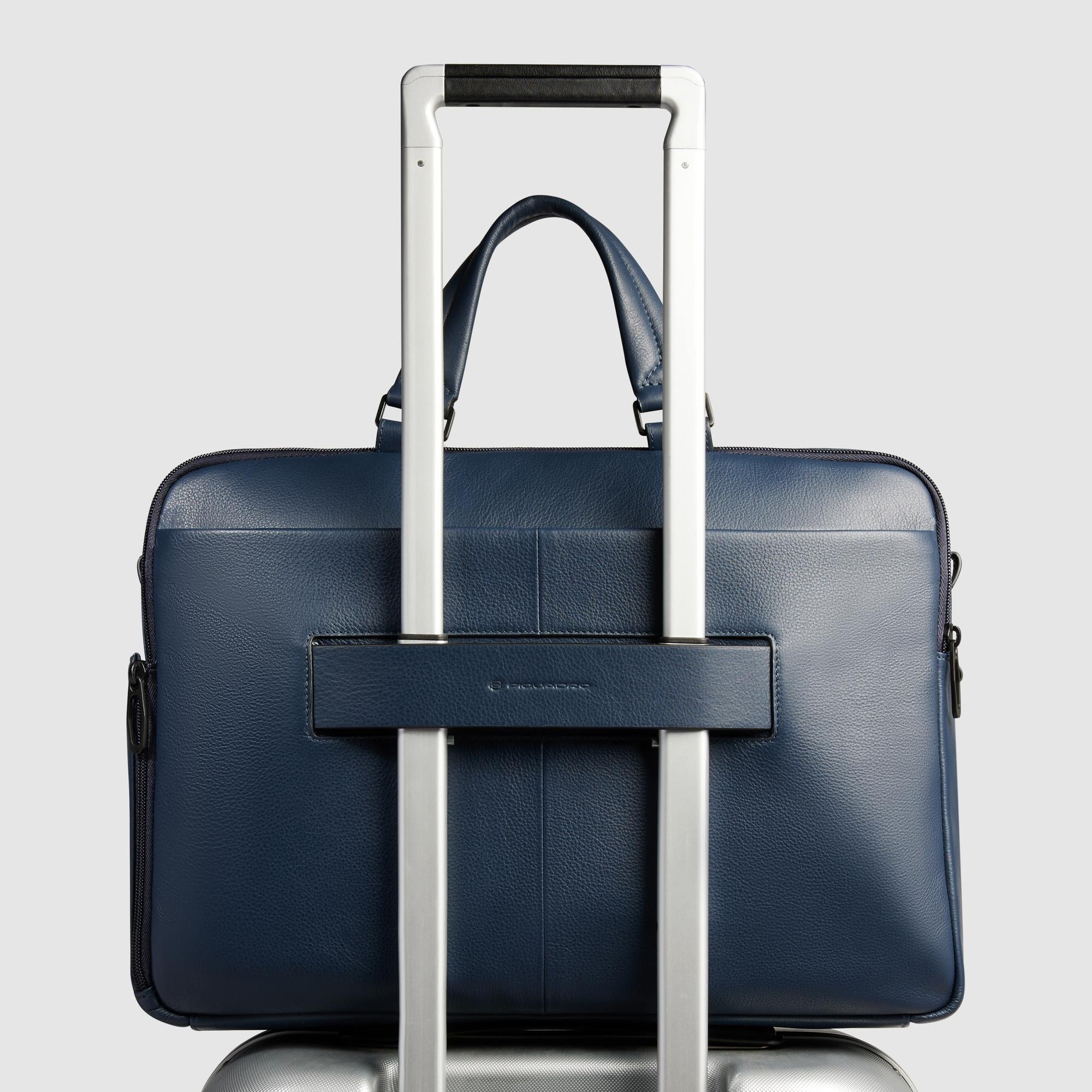 Piquadro Brief Russel Laptoptasche 15,6 Zoll Schwarz Leder