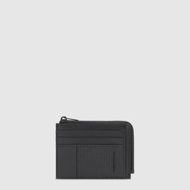 Piquadro Blue Square Geldbörse Leder Schwarz Kartenfach