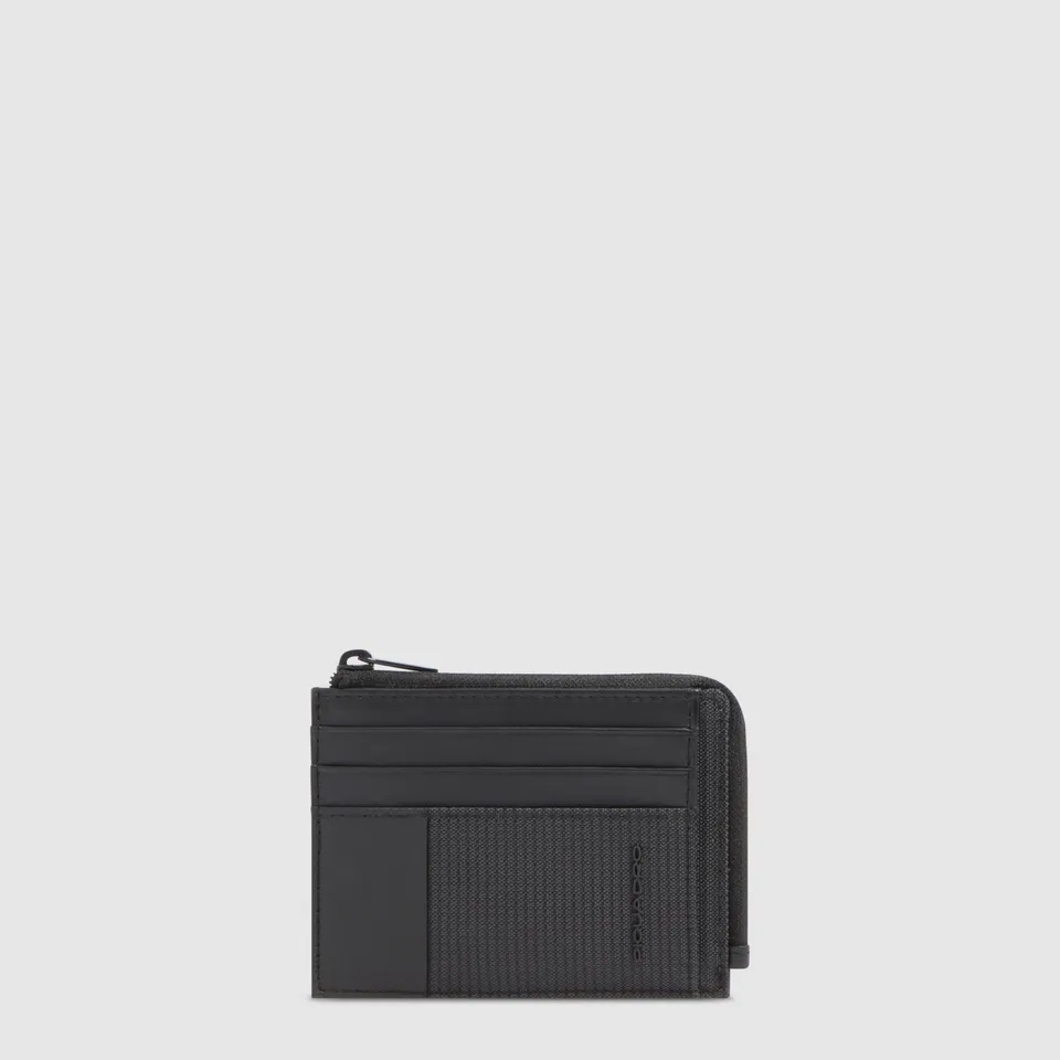 Piquadro Blue Square Geldbörse Leder Schwarz Kartenfach