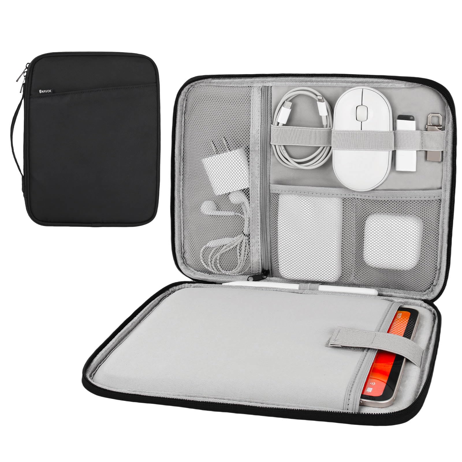 ARVOK Basic Tablet-Tasche 11 Zoll Sleeve mit Griff Schwarz