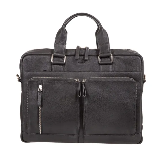 Lightpak Aktentasche CAMPO Businesstasche schwarz Leder