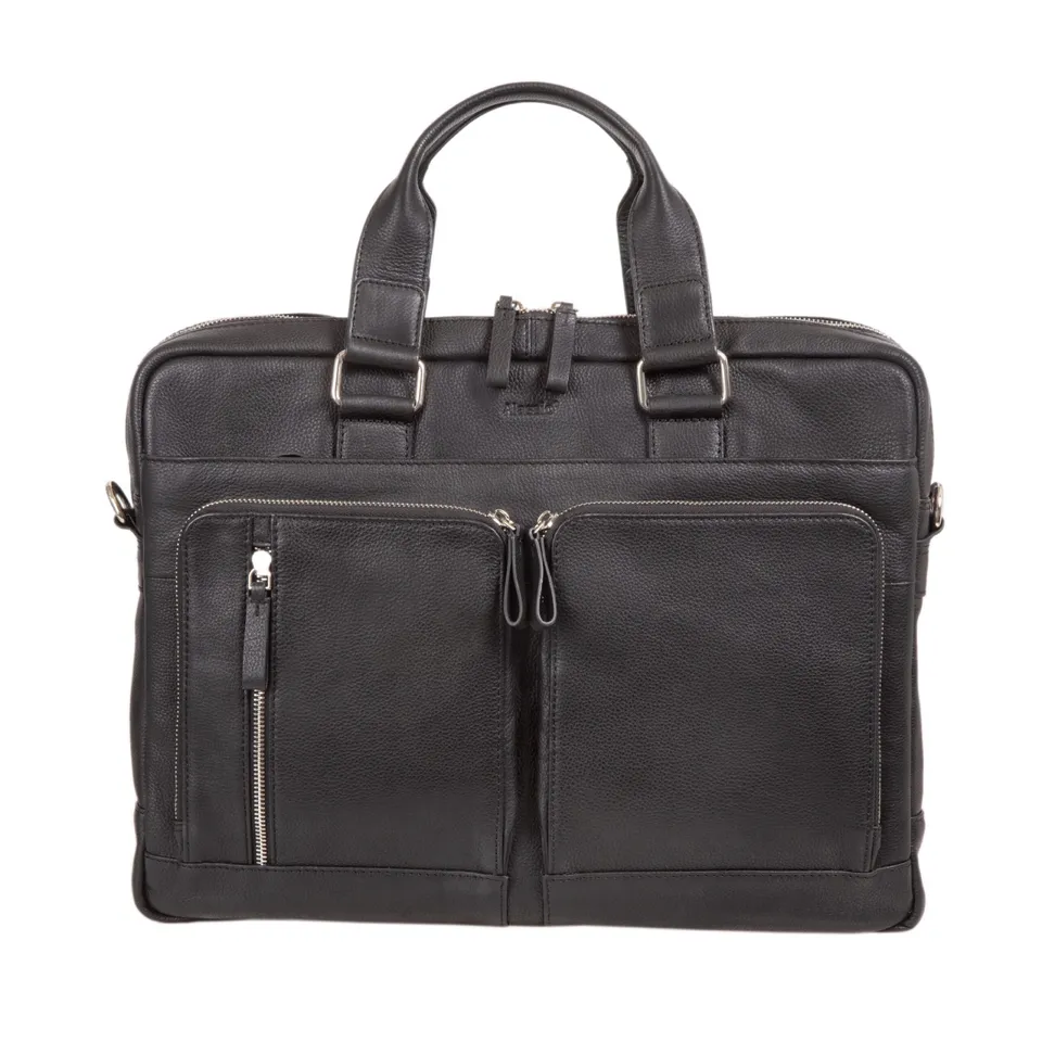 Lightpak Aktentasche CAMPO Businesstasche schwarz Leder