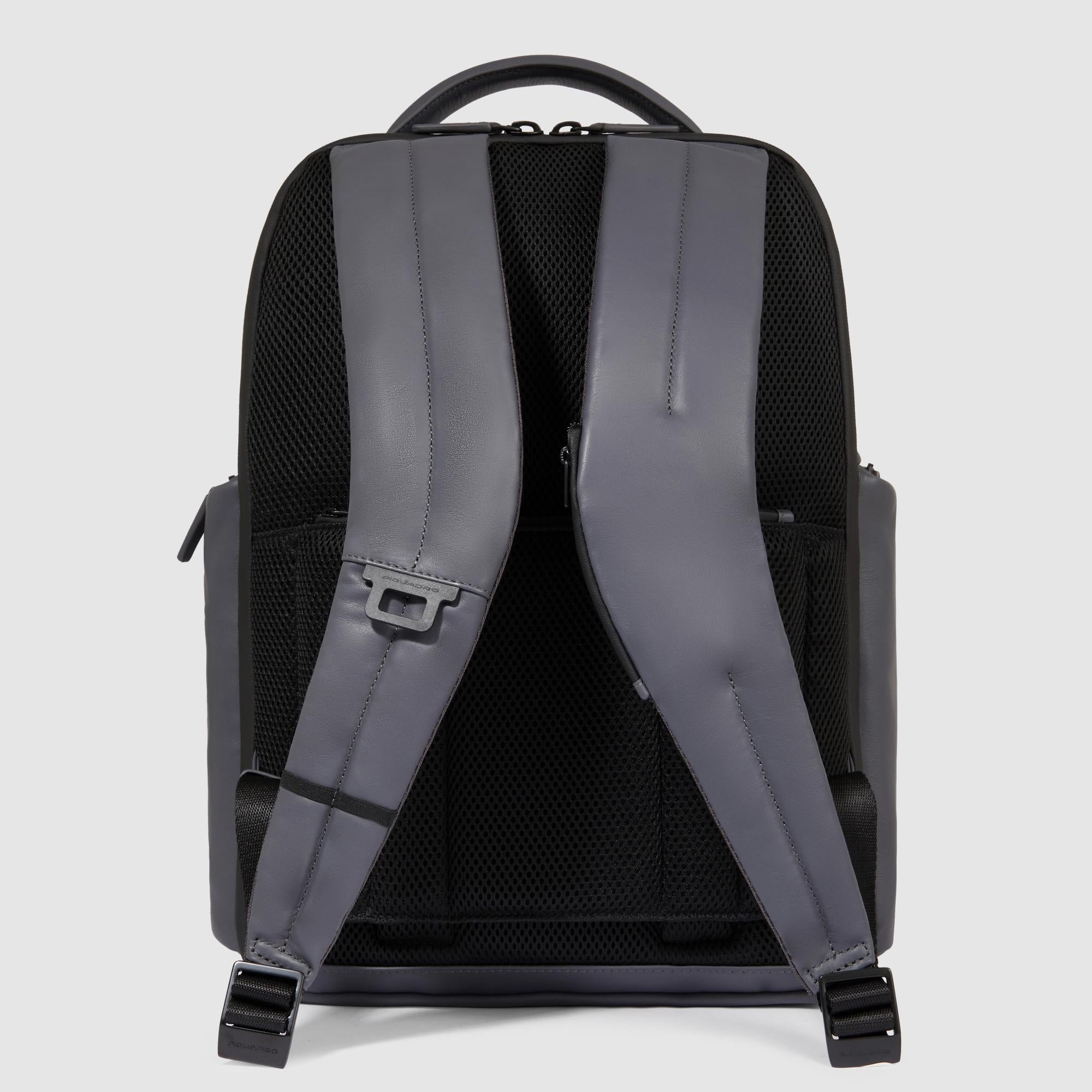 Piquadro Rover Rucksack 15,6 Zoll Leder fast-check schwarz