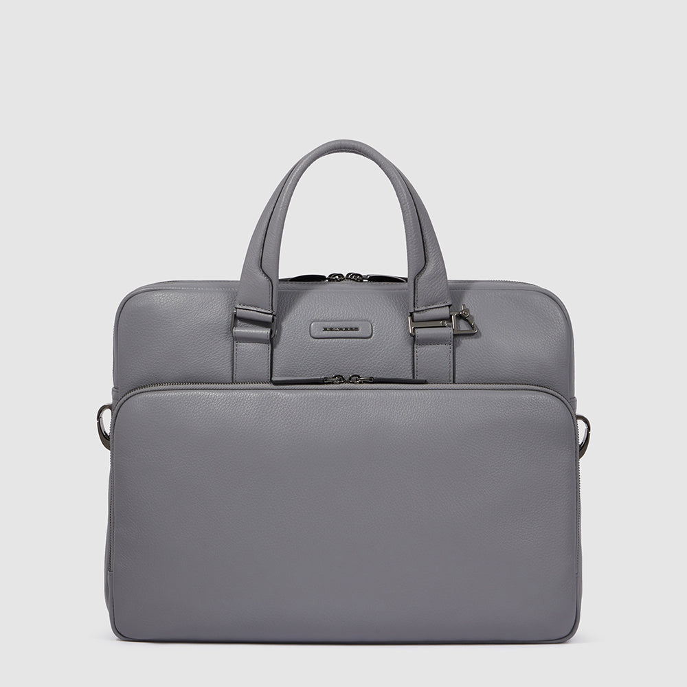Piquadro Modus Laptoptasche 15,6 Zoll Leder schwarz 2 Fächer