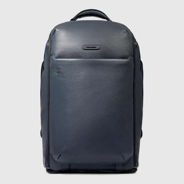 Piquadro Rover Reisetasche Leder Schwarz Rucksackfunktion