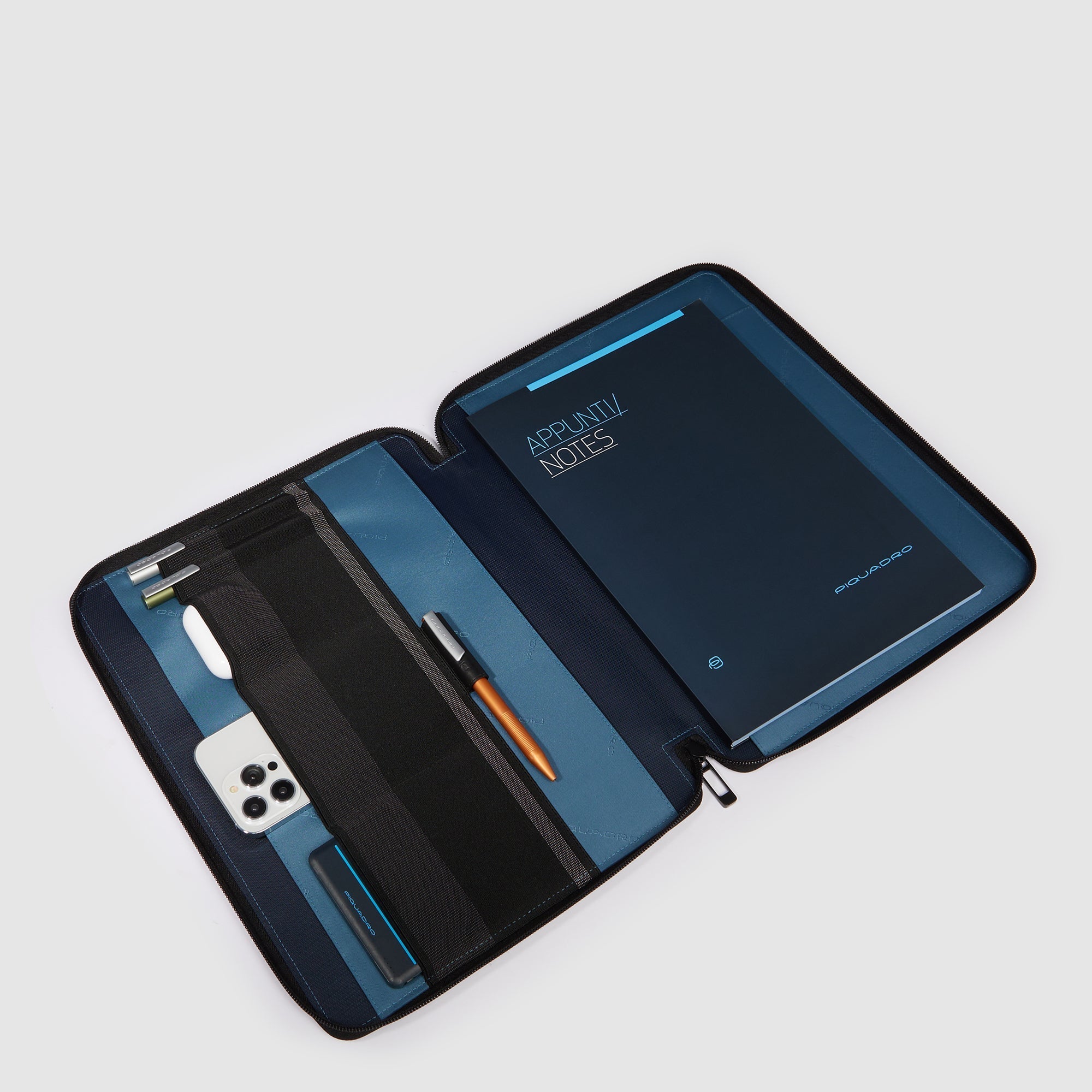 Piquadro Brief Portablocco iPad Pro 13 Schreibmappe schwarz Leder