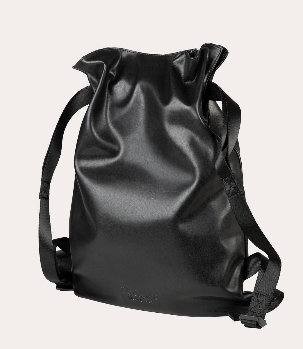 Tucano Nina Rucksack Damen Beutel Lederoptik Nero Kordel