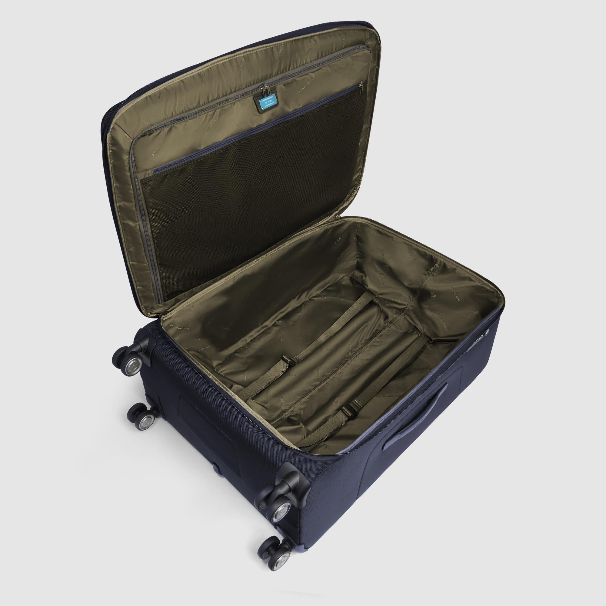 Piquadro PQLM Trolley groß 4 Rollen Schwarz erweiterbar