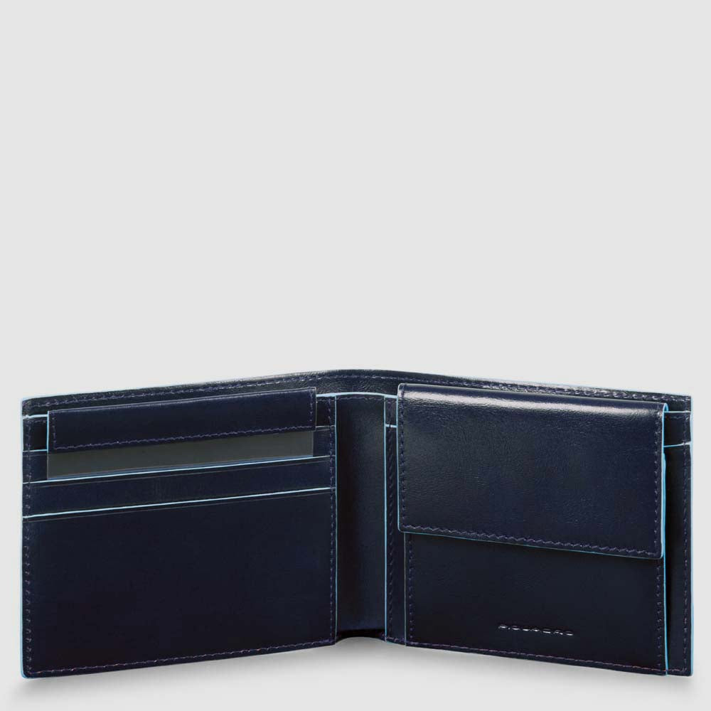 Piquadro Blue Square Herren Geldbörse Leder mit Münzfach RFID