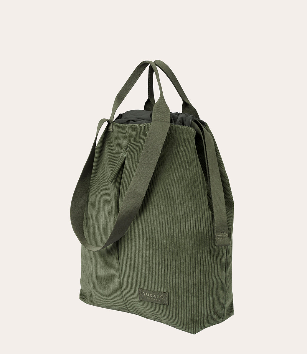 Tucano Carry Corduroy Vertical Shopper Grün Samt
