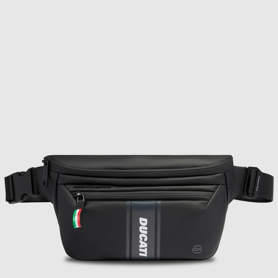 Piquadro x Ducati Gürteltasche Herren schwarz Stoff