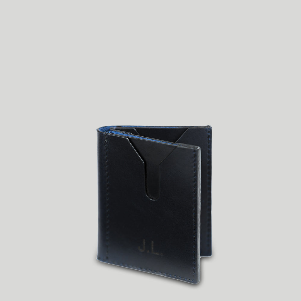 Buckle & Seam Flint Card Holder Leder Black Blue 12 Karten
