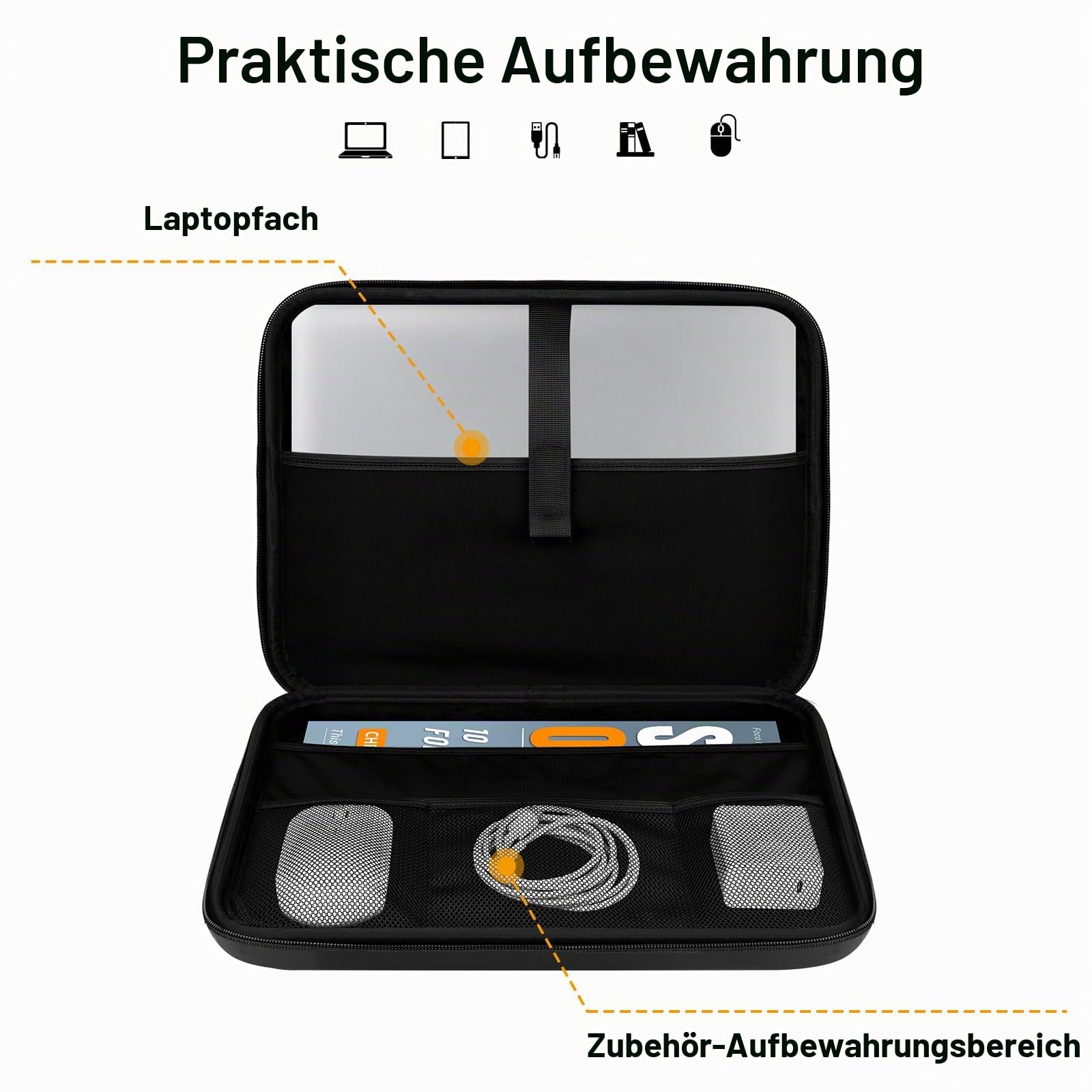 ARVOK Business Laptop Sleeve Tasche 15 Zoll EVA schwarz